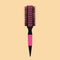 Brosse à cheveux bouclés en nylon rose - ∅4.5cm
