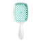 Brosse à cheveux lissante en nid d’abeille - Vert transparent