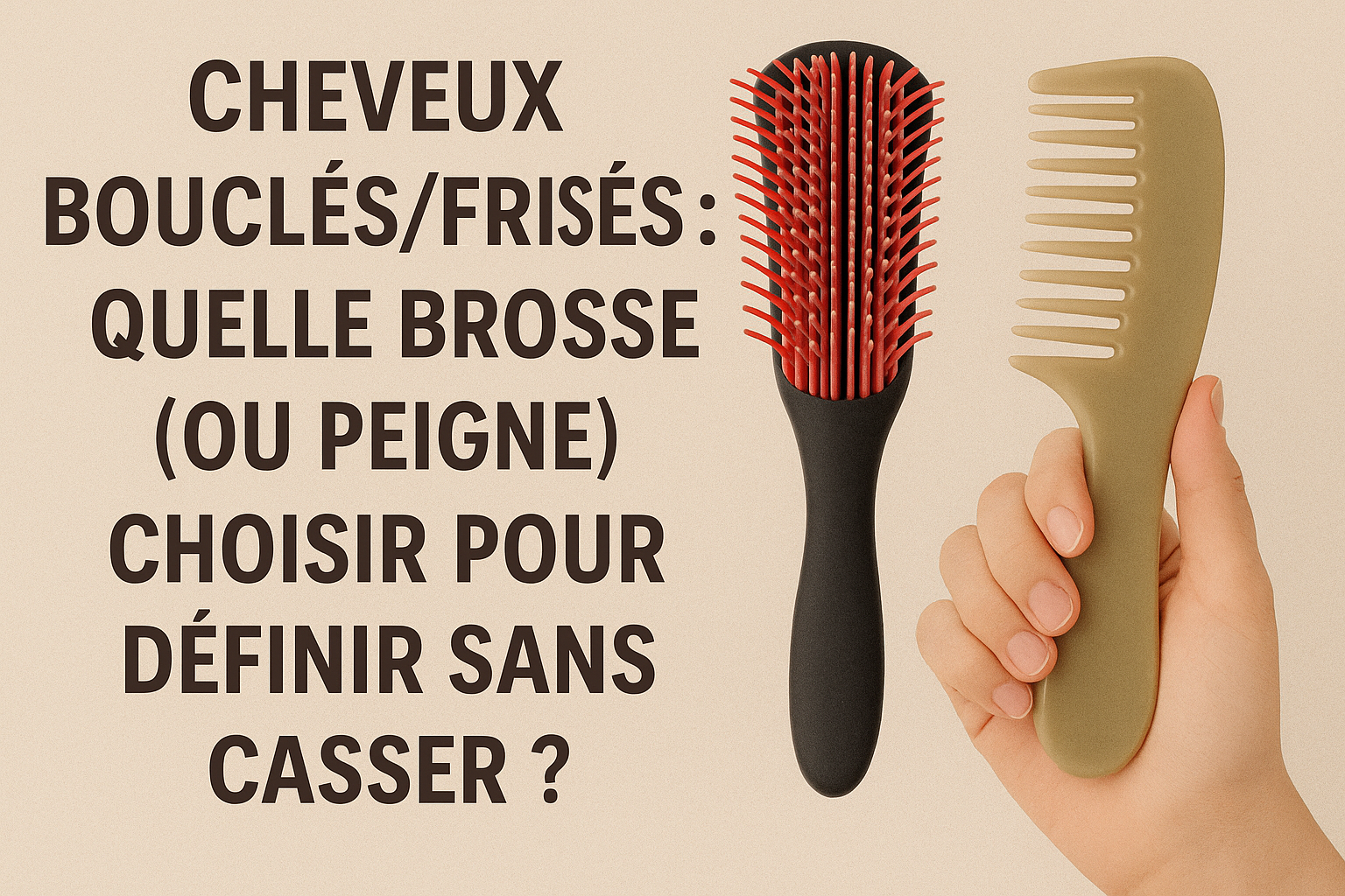 Brosse à cheveux et peigne pour Cheveux Bouclés Frisés