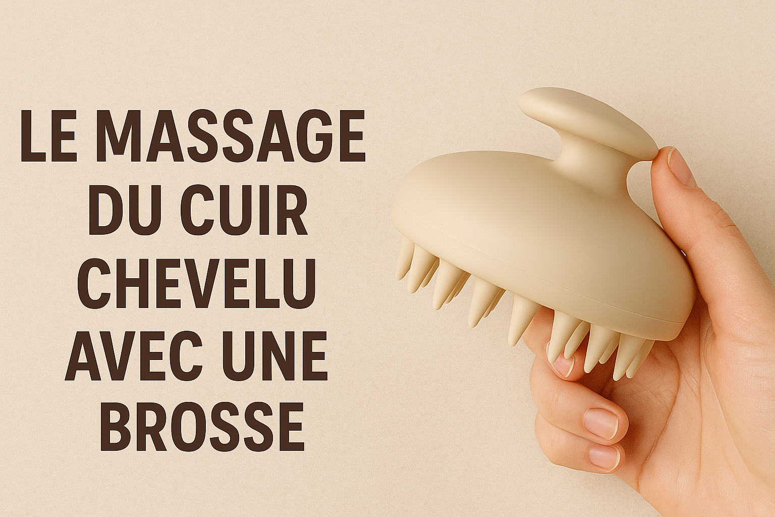 Brosse à Massage du Cuir Chevelu beige