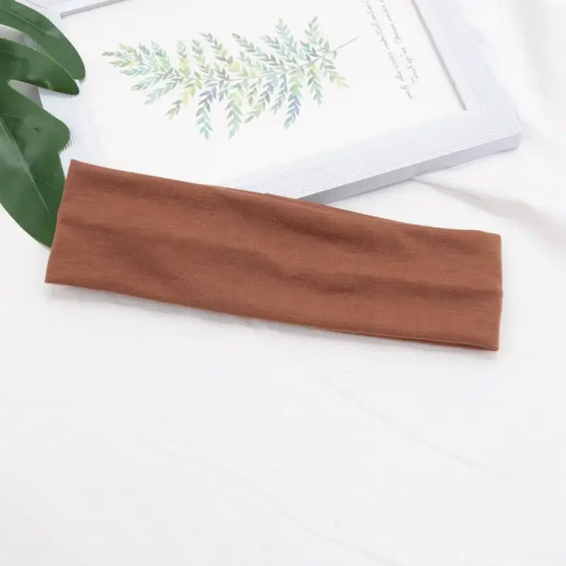 Bandeau élastique en coton - Café