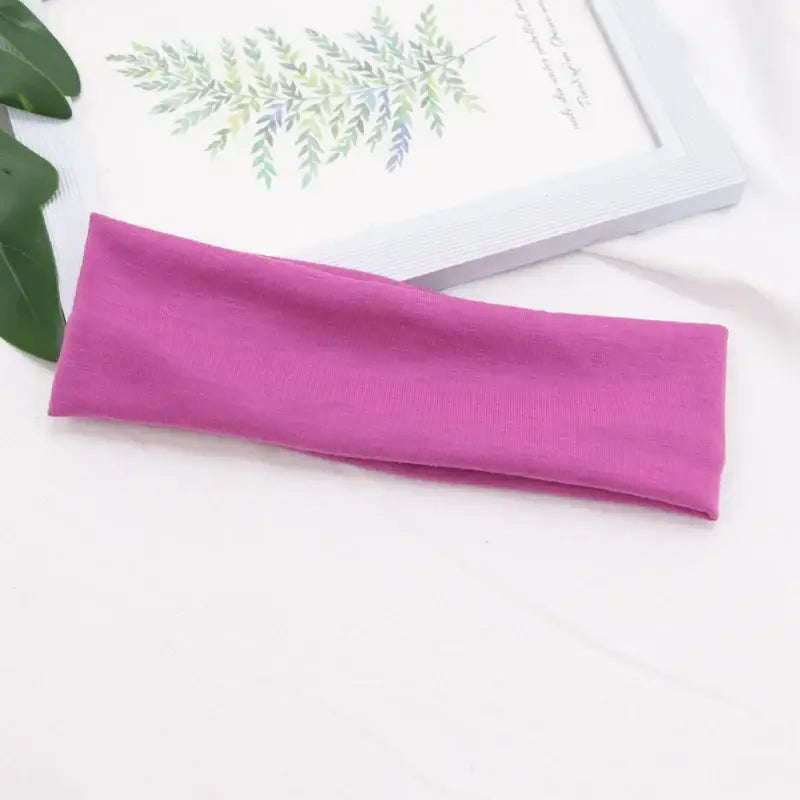 Bandeau élastique en coton - Fuchsia