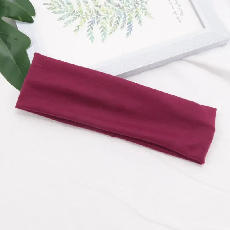 Bandeau élastique en coton - Bordeau
