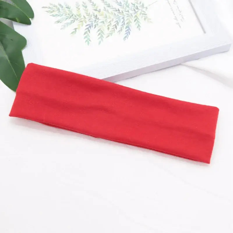 Bandeau élastique en coton - Rouge
