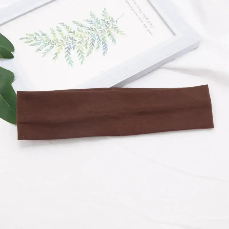 Bandeau élastique en coton - Marron