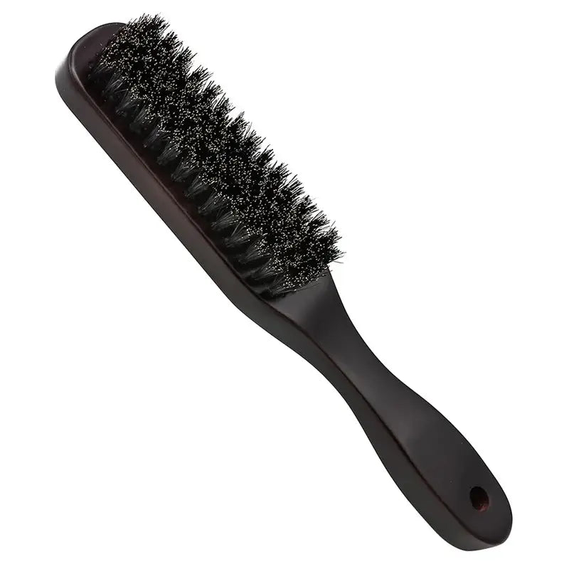 Brosse à barbe en poils de sanglier courbée