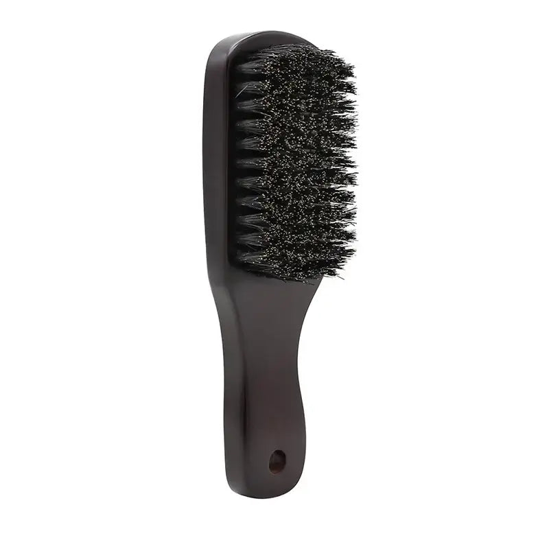 Brosse à barbe en poils de sanglier courbée - Noir.1
