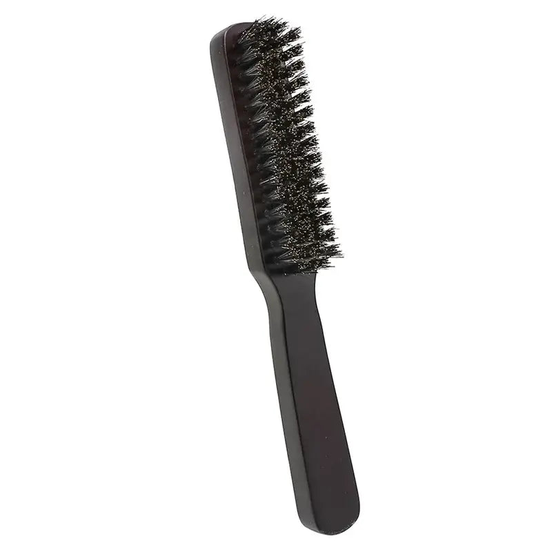 Brosse à barbe en poils de sanglier courbée - Noir.3