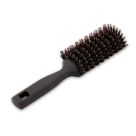 Brosse à cheveux antistatique en poils de sanglier doux - Noir