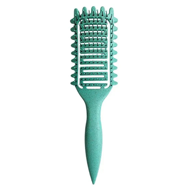 Brosse à cheveux bouclés démêlante creuse - Vert