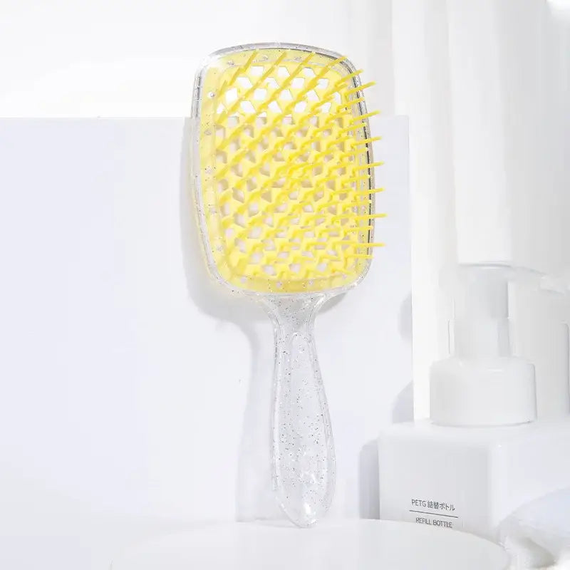 Brosse à cheveux creusé de massage - Jaune clair