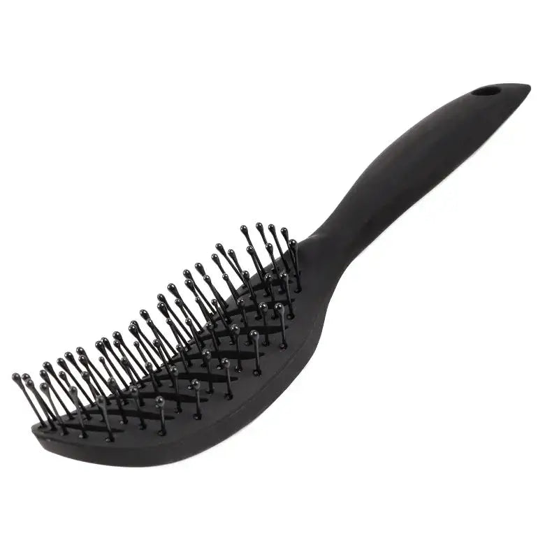 Brosse à cheveux démêlante antistatique courbée - Noir