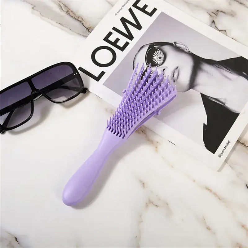 Brosse à cheveux démêlante pour cheveux frisés - Pourpre