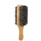 Brosse à cheveux en poils de sanglier en bois naturel double face - 17.5x5x4.4cm