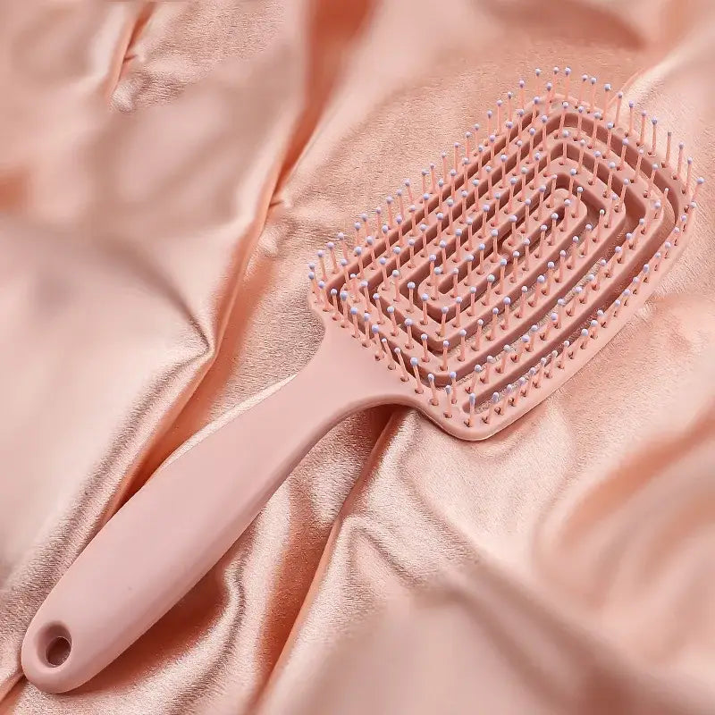 Brosse à cheveux exfoliante antistatique - Rose