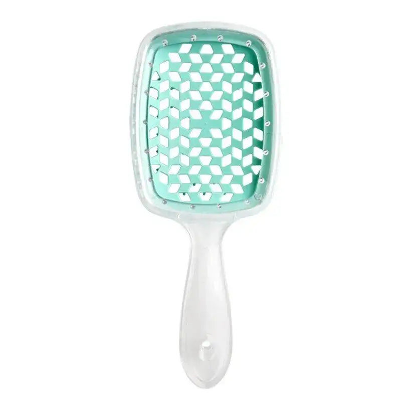 Brosse à cheveux lissante en nid d’abeille - Vert transparent