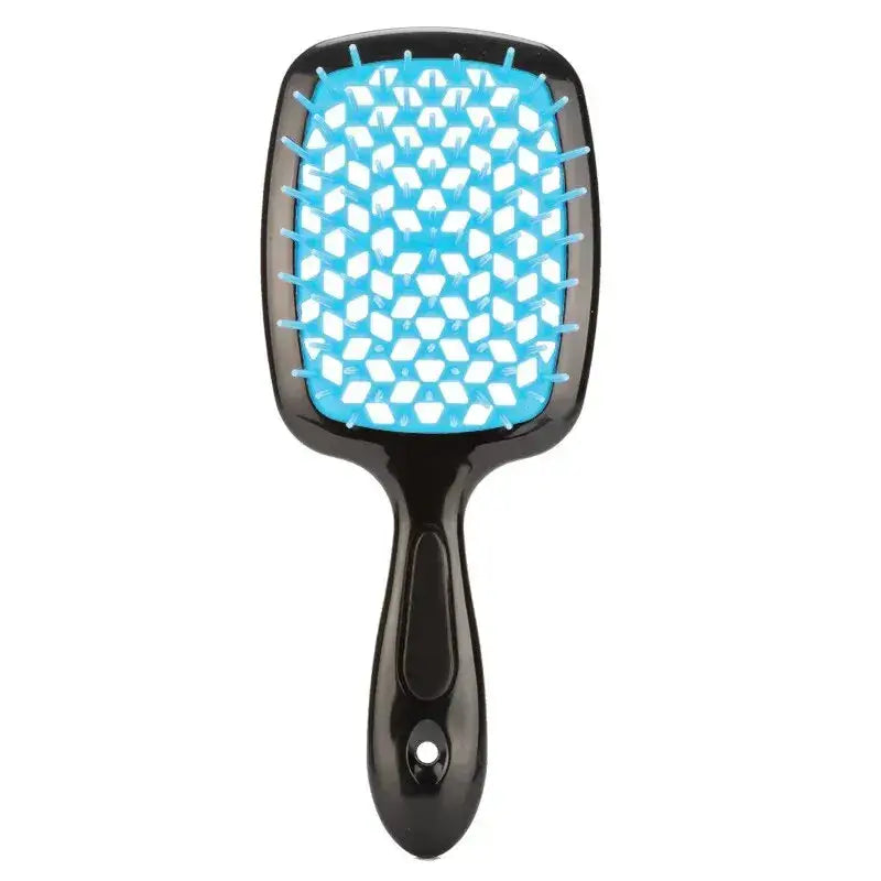 Brosse à cheveux lissante en nid d’abeille - Bleu noir