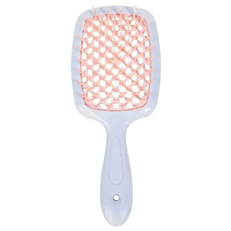 Brosse à cheveux lissante en nid d’abeille - Rose transparent
