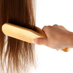 Double brosse  de lissage à cheveux en bois antistatique - Vignette | Belle brosse