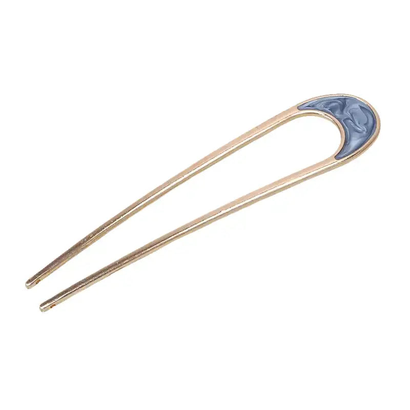 Epingles à cheveux pour chignon - Email bleu Lune