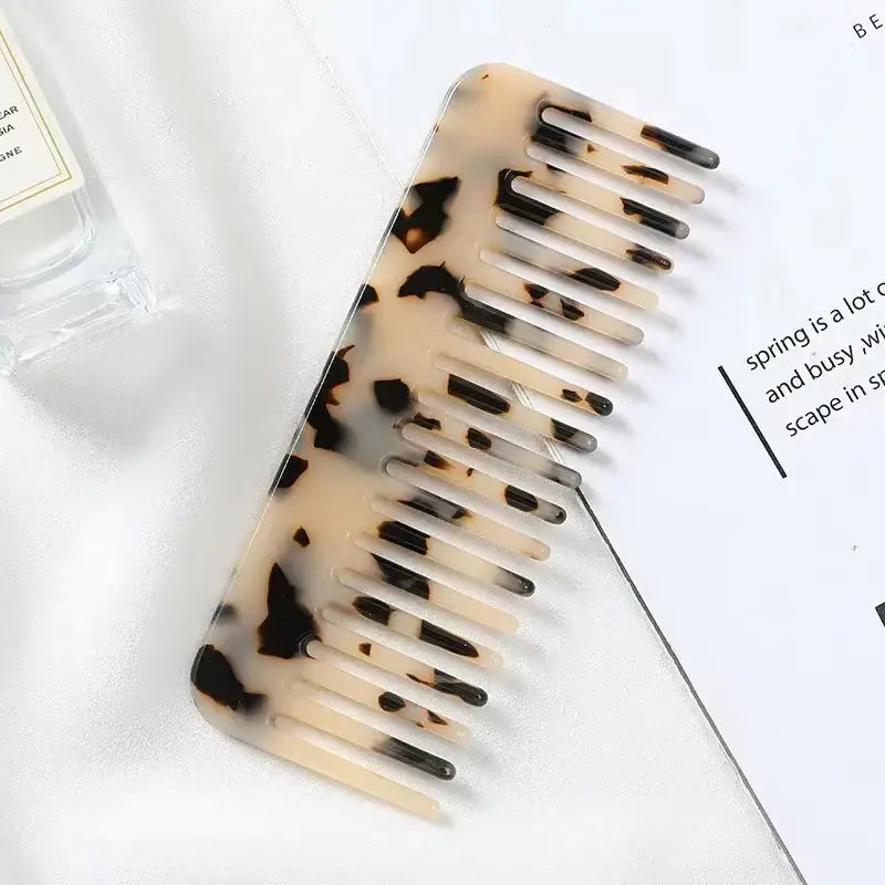 Peigne en acetate de cellulose - Noir/beige