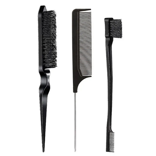 Set de brosses et peigne à cheveux - Noir