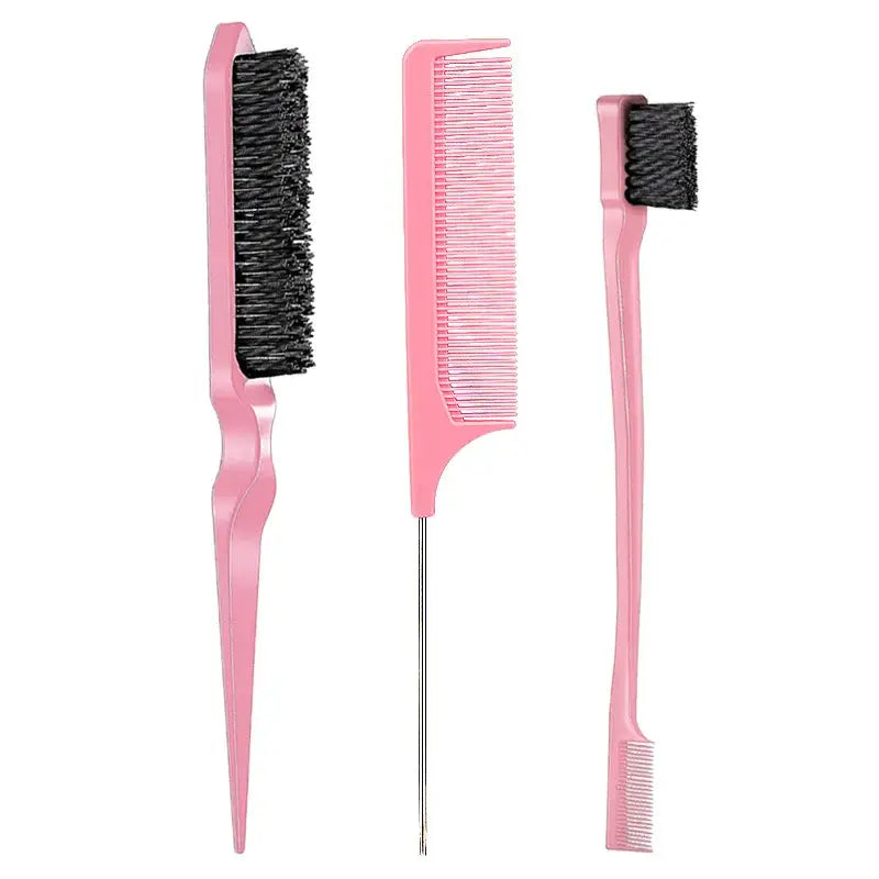 Set de brosses et peigne à cheveux - Rose